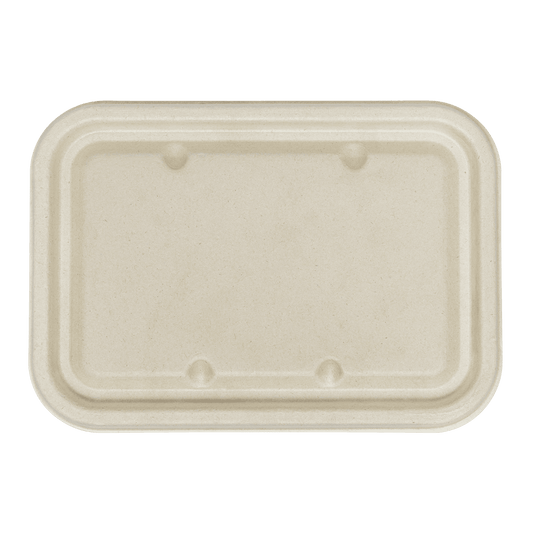275-Series Lid | Karat Earth Fiber Flat Lid for 16-24oz Fiber Take Out Container | Rectangular | Natural