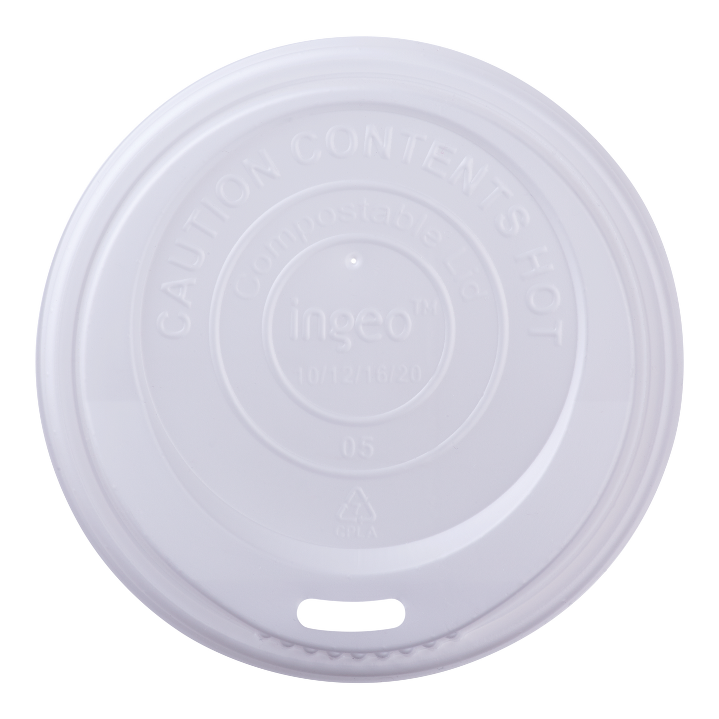 91-Series Lid | Karat Earth Compostable Sipper dome lid for 10-20oz Hot Cup  | White