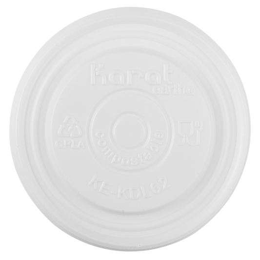 61-Series Lid | Karat Earth Compostable Flat lid for 2oz Compostable Paper Portion Cup