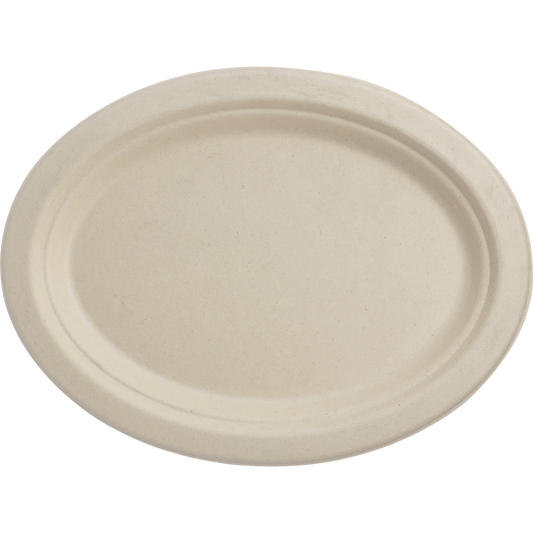 World Centric 10" Fiber Oval Plate | 500/cs