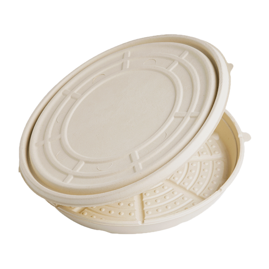 World Centric 12" Fiber PizzaRound Clamshell | 100/cs