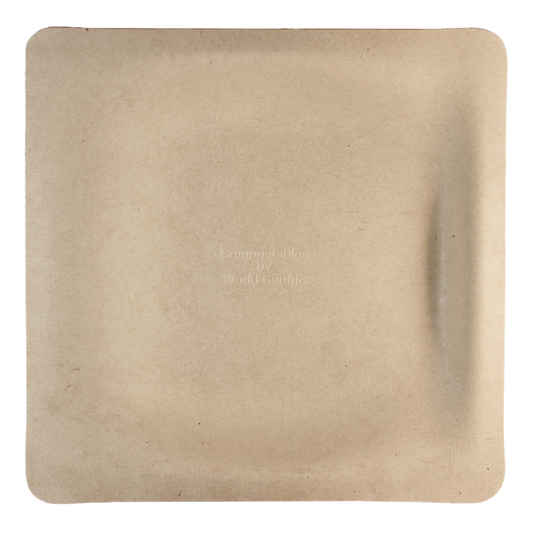 World Centric 10" Fiber Square Plate | 500/cs