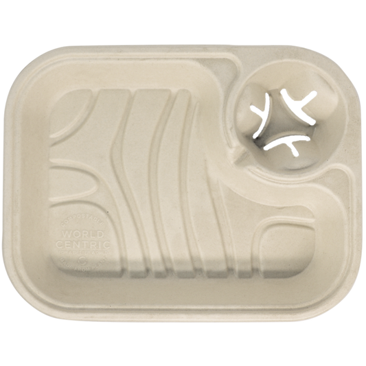 World Centric 13x10x2” Serving Tray w/ Cupholder | 200/cs