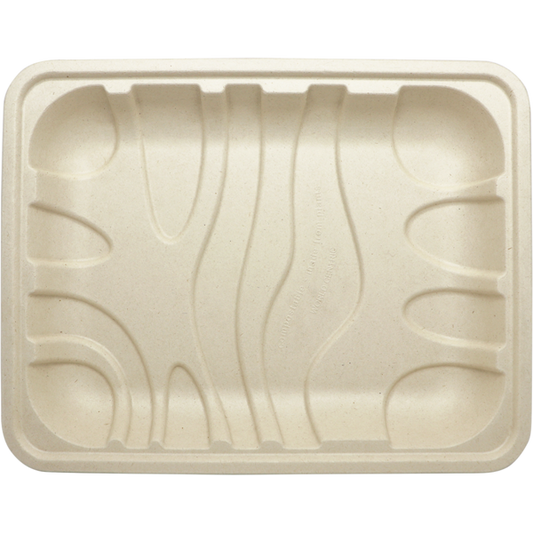 World Centric 10.5x8.2x1.25” 8P Fiber Tray, Laminated | 480/cs