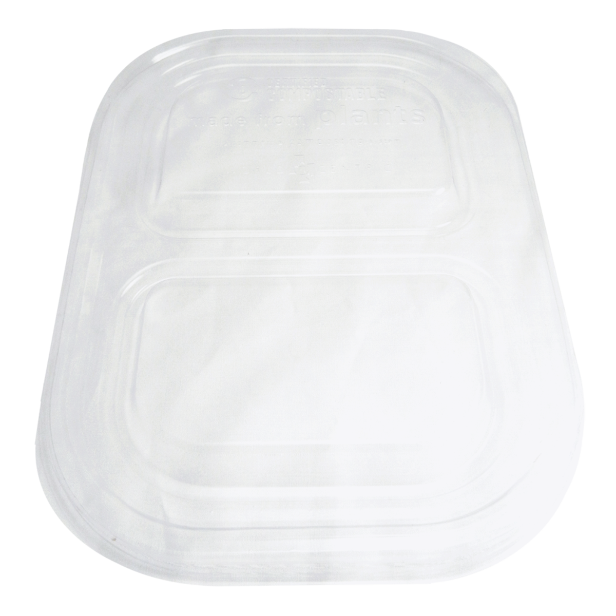 World Centric 220-Series Lid  - 8x6" Containers, Clear, 2-Compt | 400/cs