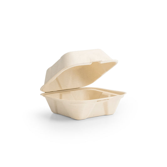 Vegware Nourish 6" Clamshell, Natural Molded Fiber | 400/cs