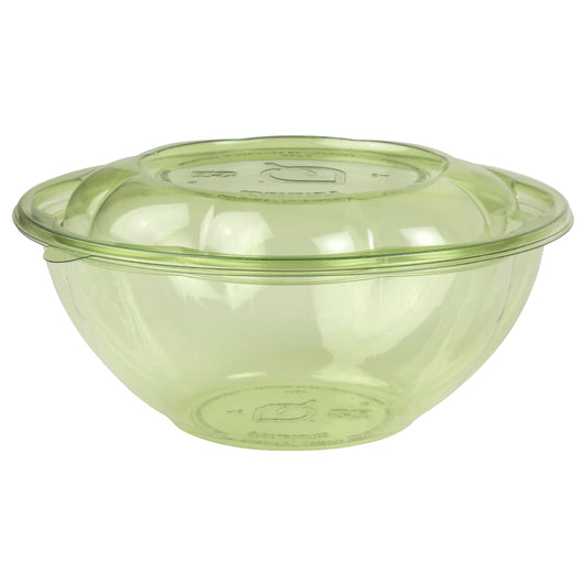 Vegware Veridian™ 24oz PLA Petal Salad Bowl w/ Lid green | 150/cs