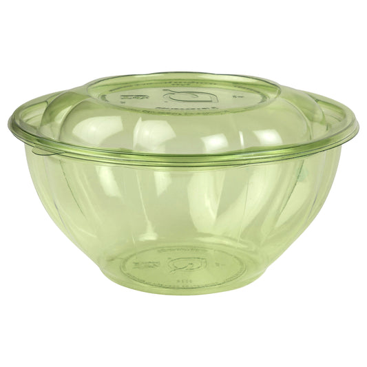 Vegware Veridian™ 32oz PLA Petal Salad Bowl w/ Lid green | 150/cs