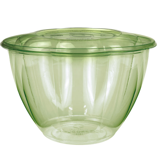Vegware Veridian™ 48oz PLA Petal Salad Bowl w/ Lid green | 150/cs