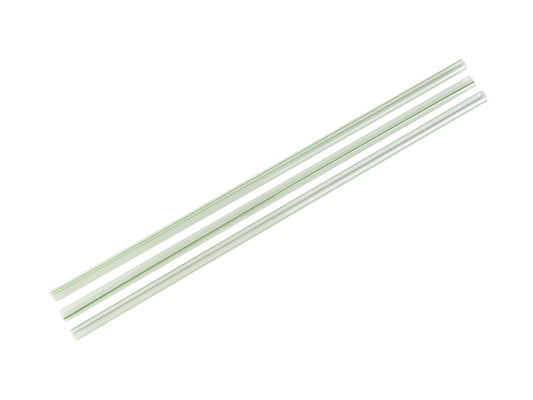 Vegware 8.25" Unwrapped Straw, 5mm, Translucent with Green Stripe, PLA | 6500/cs