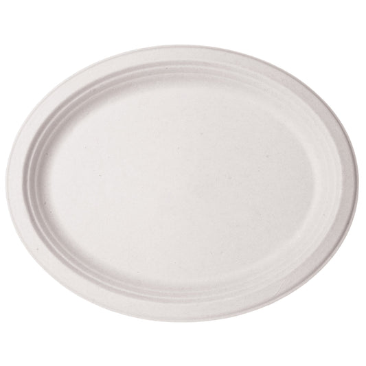 Vegware 7 x 10in white molded fiber oval platter | 500/cs